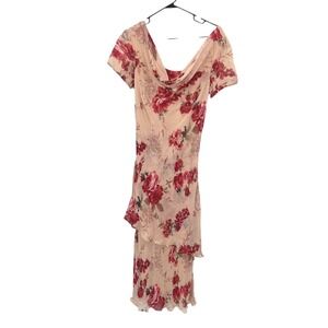 Y2K Floral Sheer Midi Dress 14 Layered Asymmetrical‎ Romantic Fairy Whimsical